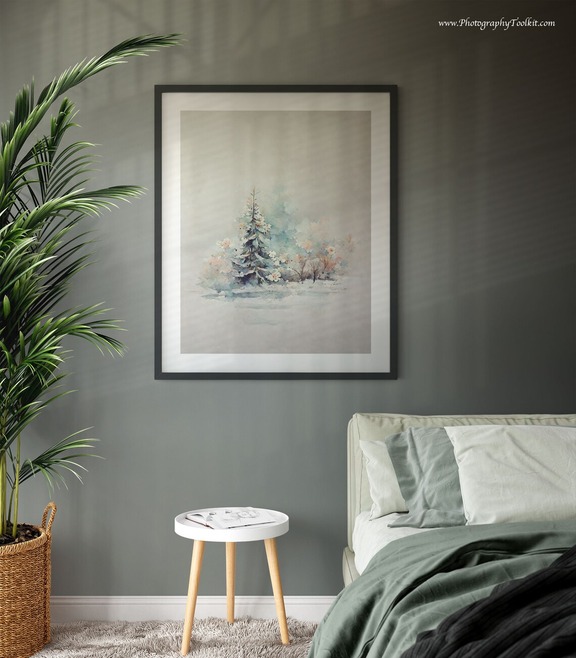 Watercolor Winter Landscape Forest Art Print - Image 4