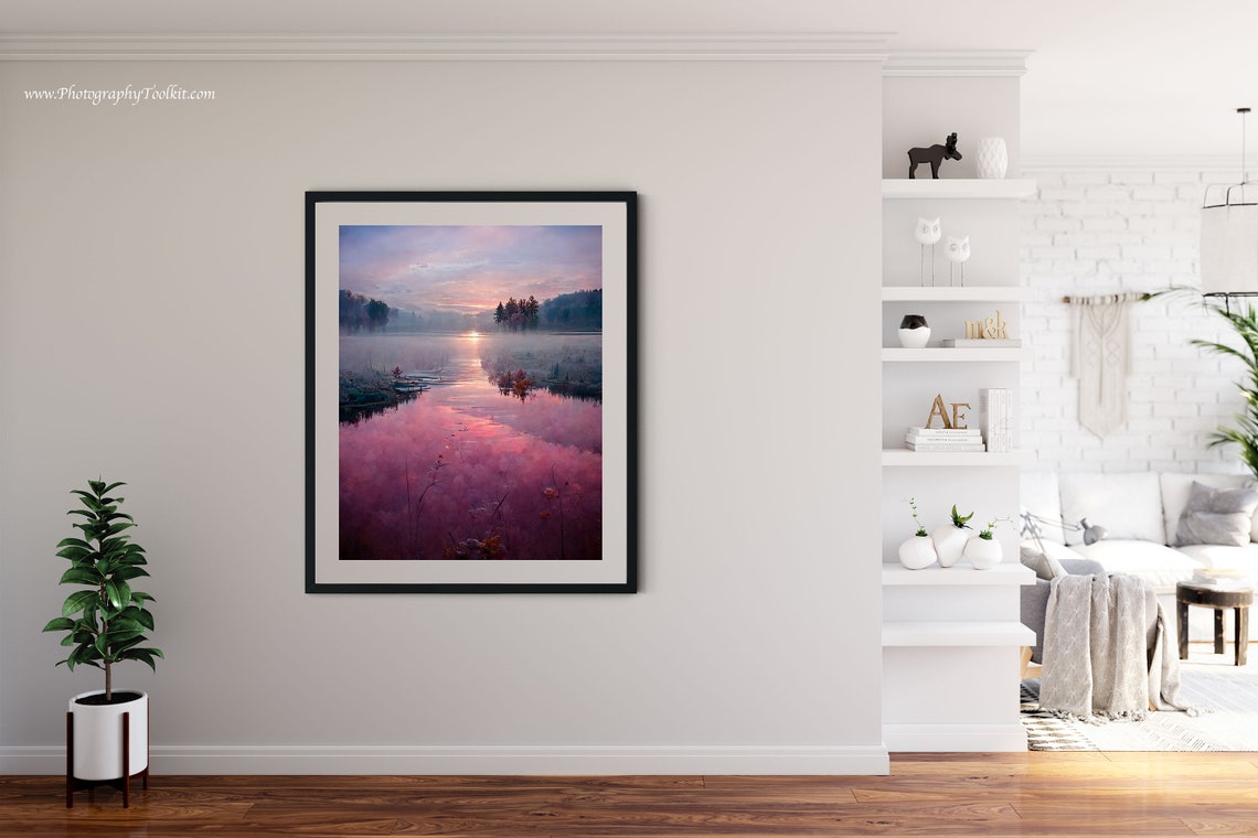 Shore Line Print Lake District Print Vintage Lake Print Nature Landscape National Park Print Travel Print Lake House Painting - Image 4