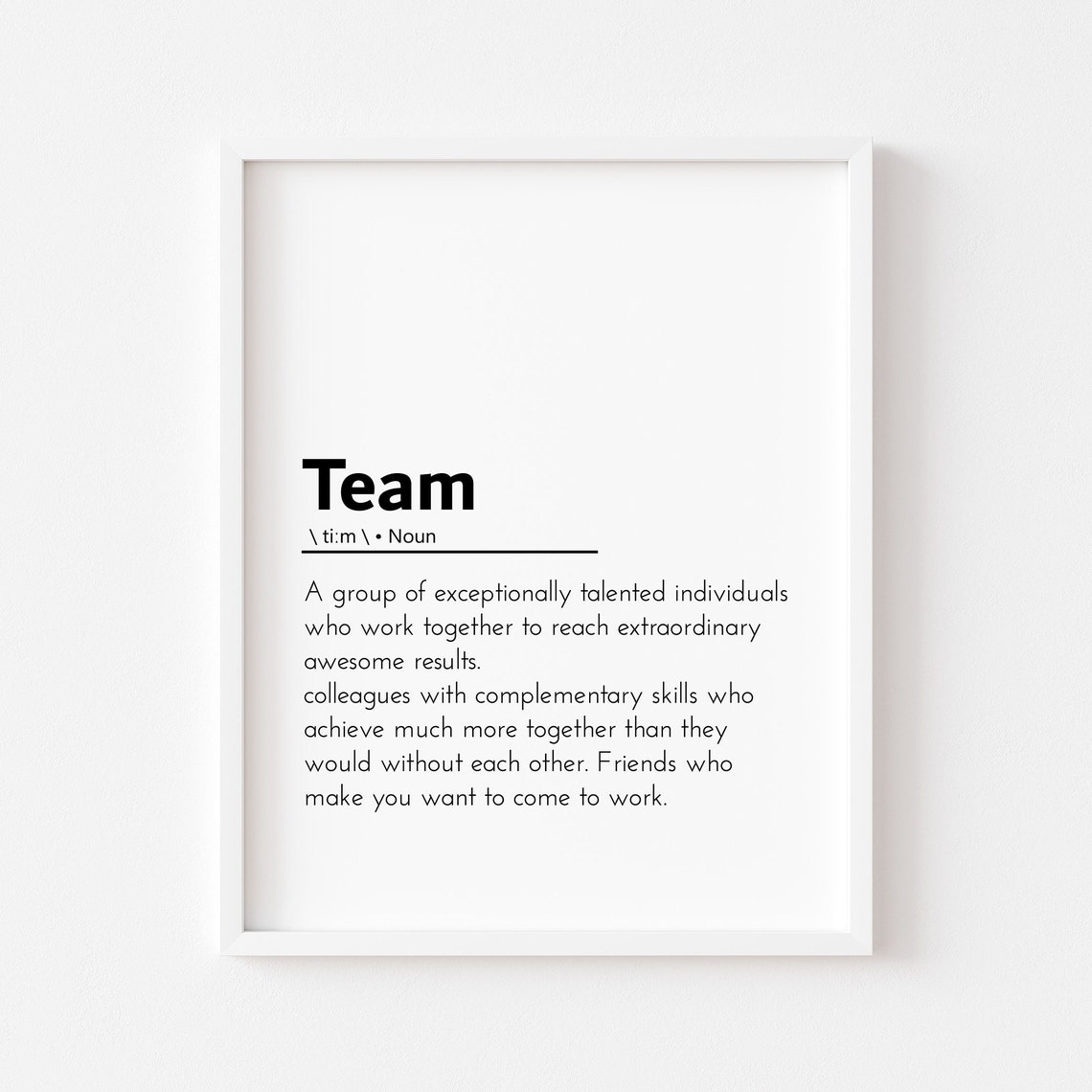 Team Definition Funny Teamwork Quotes Office Coworker Gift Wall Art