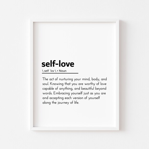 Self Love Definition Mindfulness Daily Affirmation Cozy Wall Art