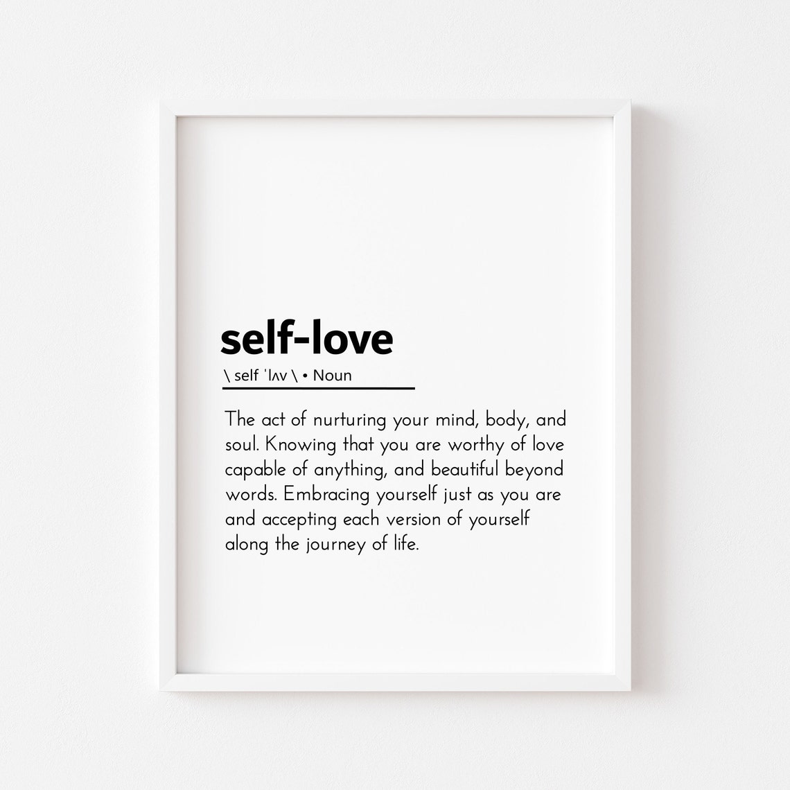 Self Love Definition Mindfulness Daily Affirmation Cozy Wall Art