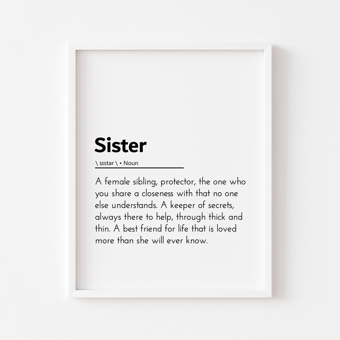 Sister Definition Quotes, Gift for Birthday Mother