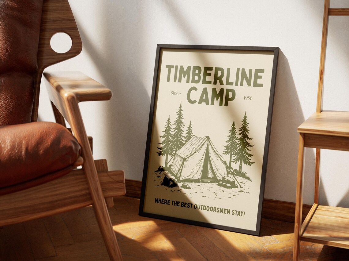 Camping Vintage Poster, Retro Adventure Illustration - Image 3