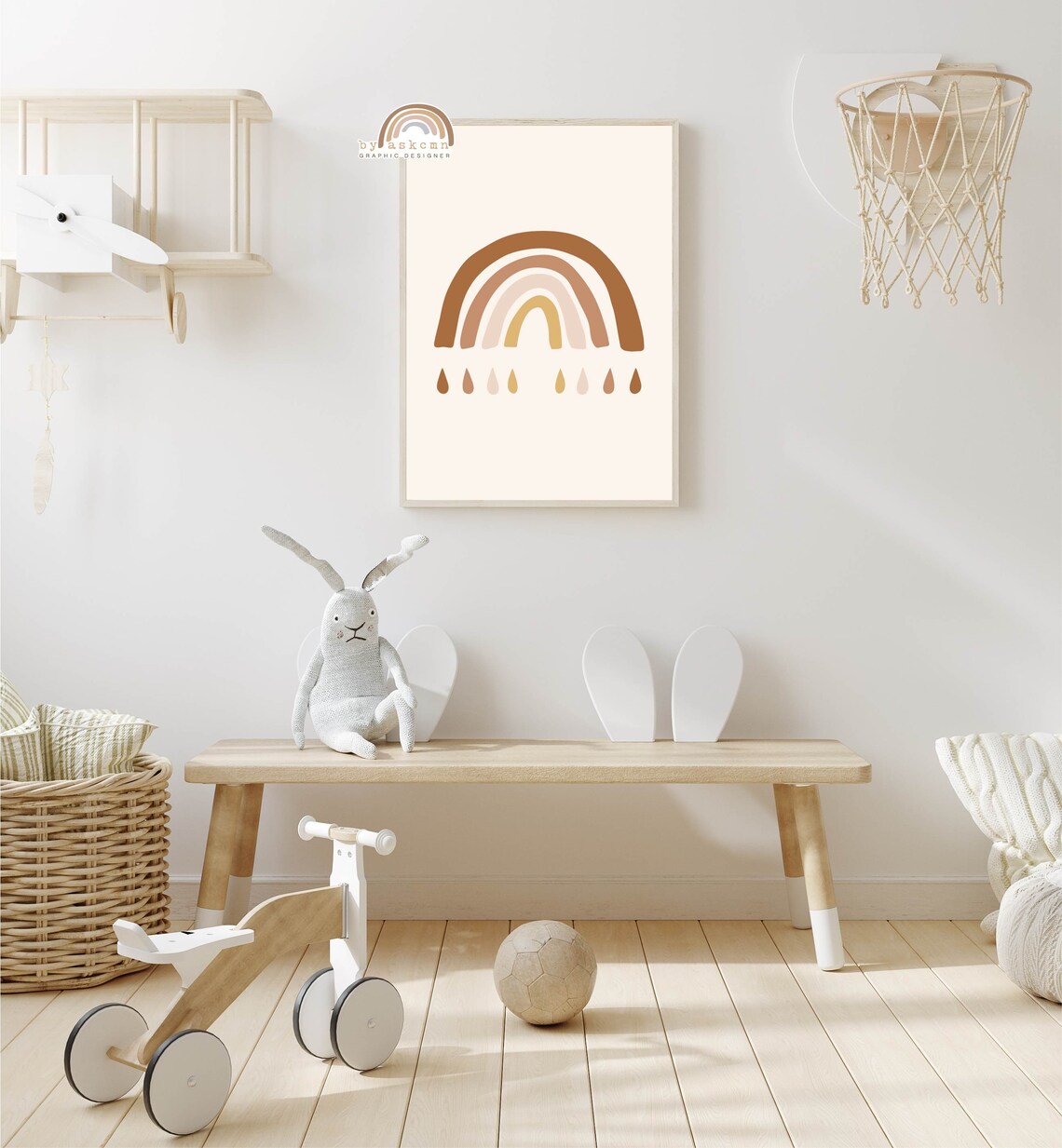 Pastel Nursery Decor Rainbow Blush Abstract Rainbow Print Gender Neutral Nursery Neutral Rainbow Art Boho Nursery Kids Wall Art - Image 5