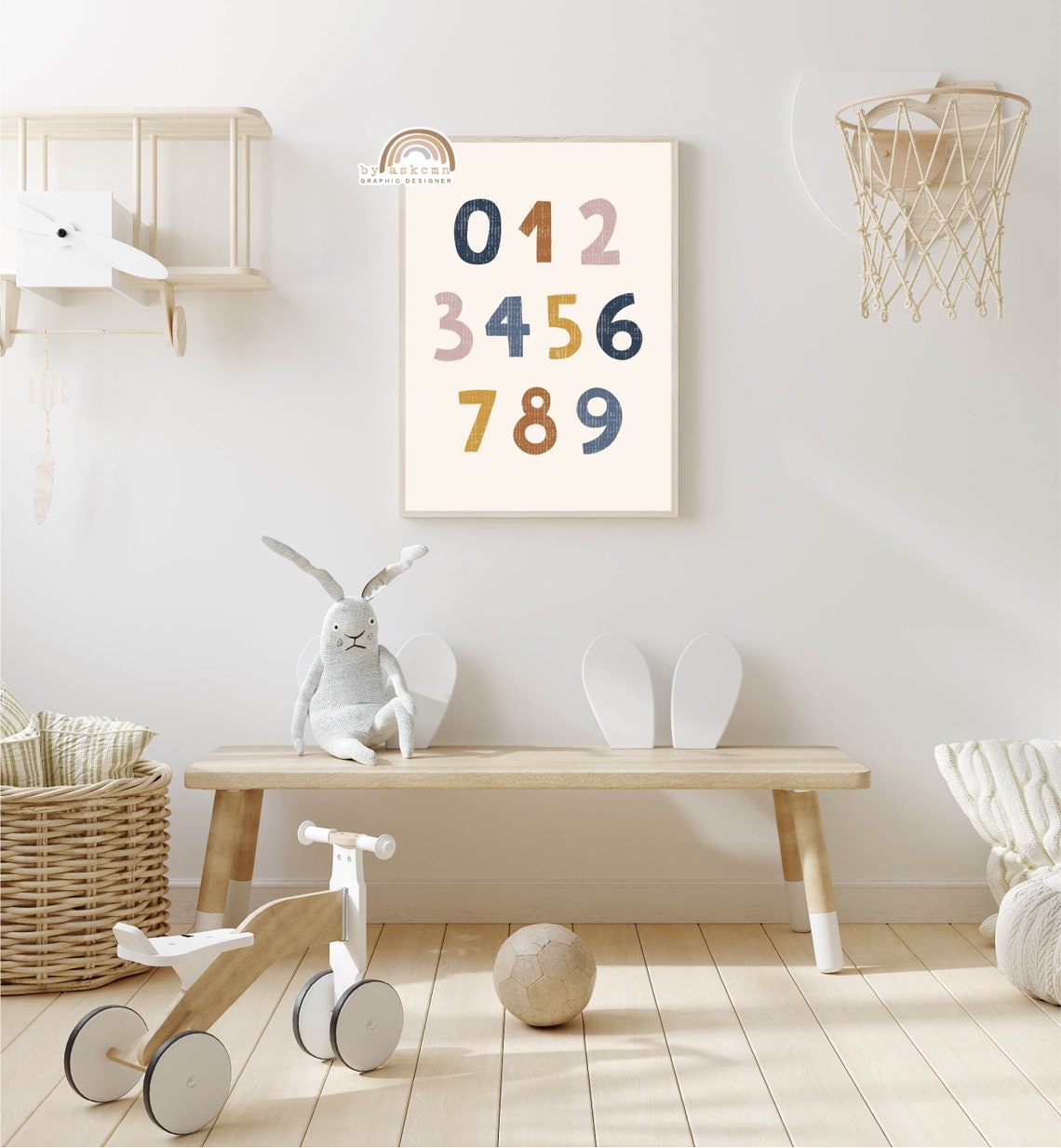 Numbers Nursery Print Kids Wall Art Numbers Wall Decor Nursery Decor Wall Art Alphabet Print Numbers Poster Instant - Image 3
