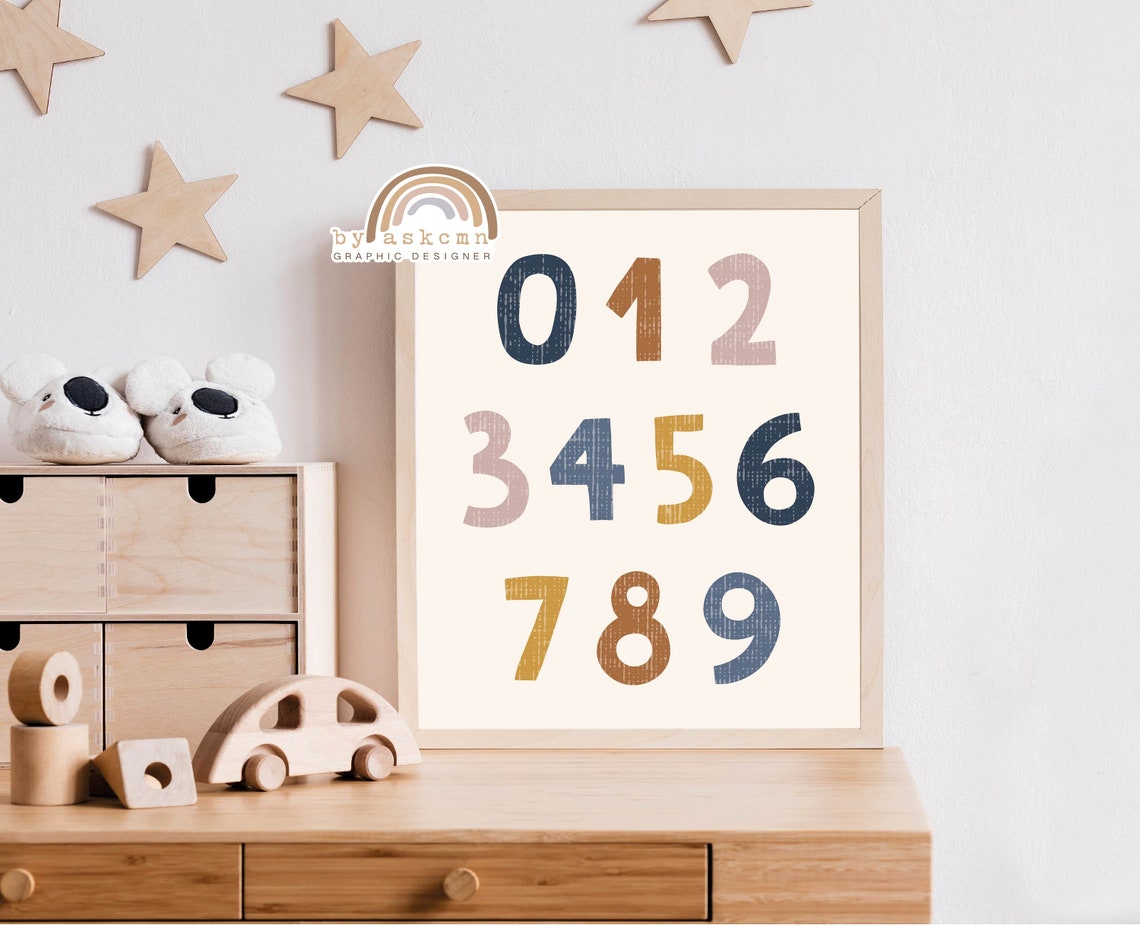 Numbers Nursery Print Kids Wall Art Numbers Wall Decor Nursery Decor Wall Art Alphabet Print Numbers Poster Instant - Image 5
