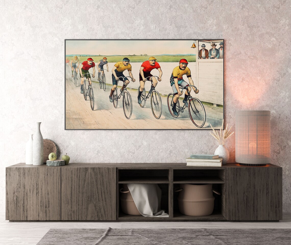 Vintage Bicycle Race Antique Cycling Sport History Art Poster - Image 2