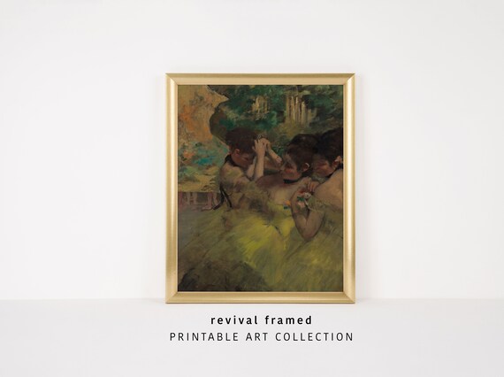 Famous Edgar Degas Ballet Dancers in Yellow Tutus Backstage Poster