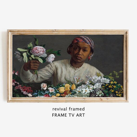 Woman with Peonies Vintage Floral Portrait Oil Painting by Frederic Bazille Poster
