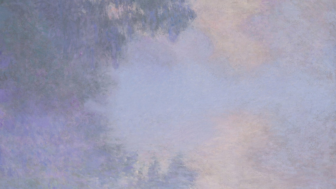 Dreamy Pastel Abstract Cloud Painting in Soft Lavender Hues Poster - Image 2