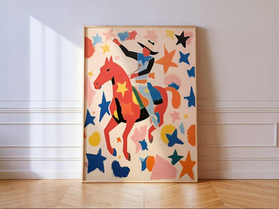 Rodeo Poster, Mid-Century Modern Nursery Art Print