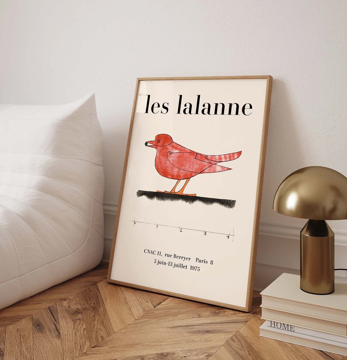 Les Lalanne Red Bird Paris Exhibition Vintage French Art Poster - Image 2