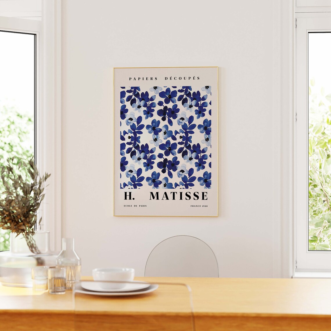 Blue Matisse Poster Ecole De Paris Elegant Print Botanical Wall Art Chic Matisse Flower Wall Art Prints - Image 2
