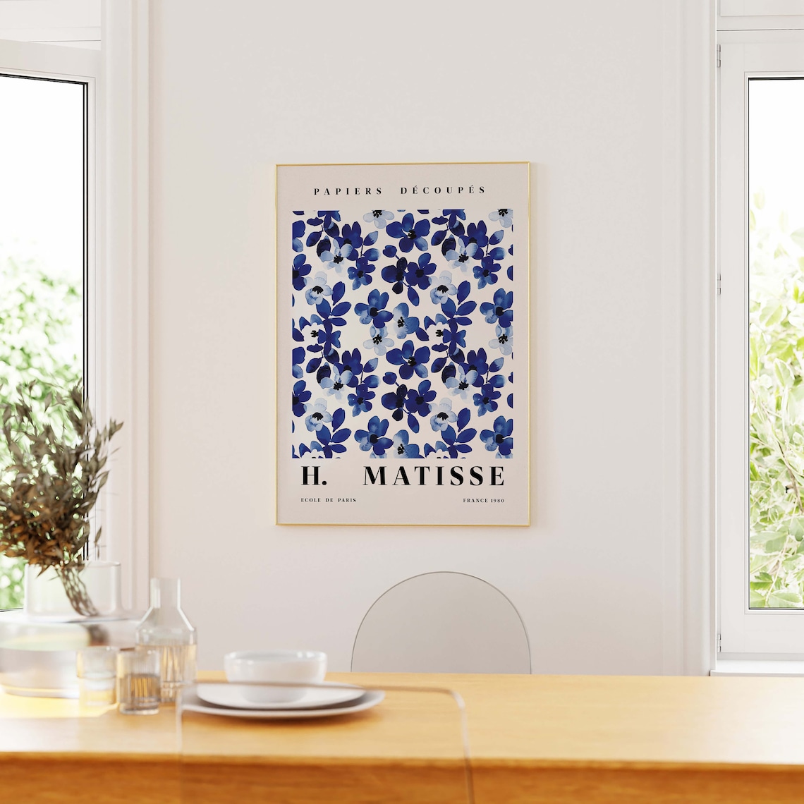 Matisse Papiers Decoupes Blue Floral Vintage Exhibition Art Poster - Image 2