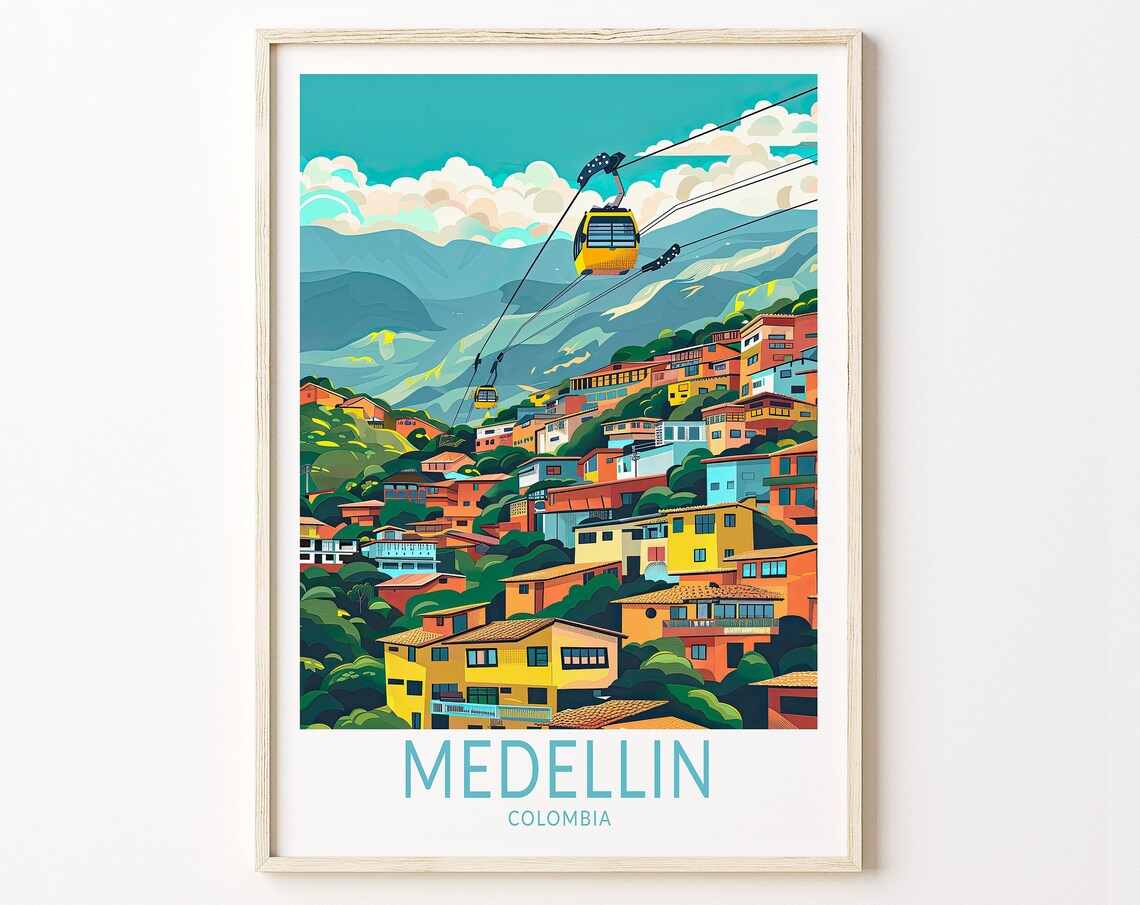Medellin Colombia Wall Art Personalised Gifts Poster