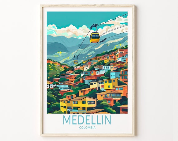 Medellin Colombia Wall Art Personalised Gifts Poster