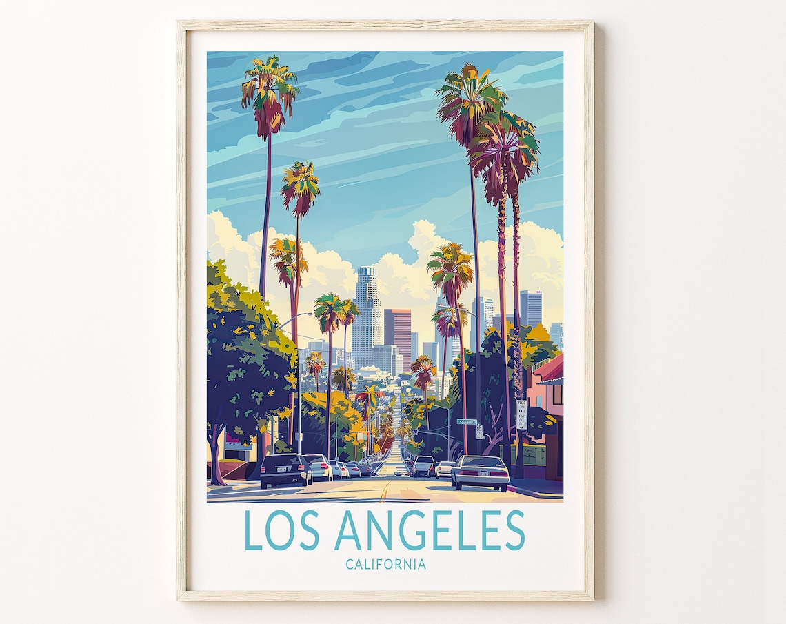 Los Angeles Travel Poster, California City Print