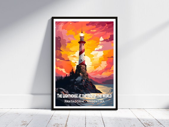 Argentina The Lighthouse At The End Of The World Travel Poster File For Print Instant