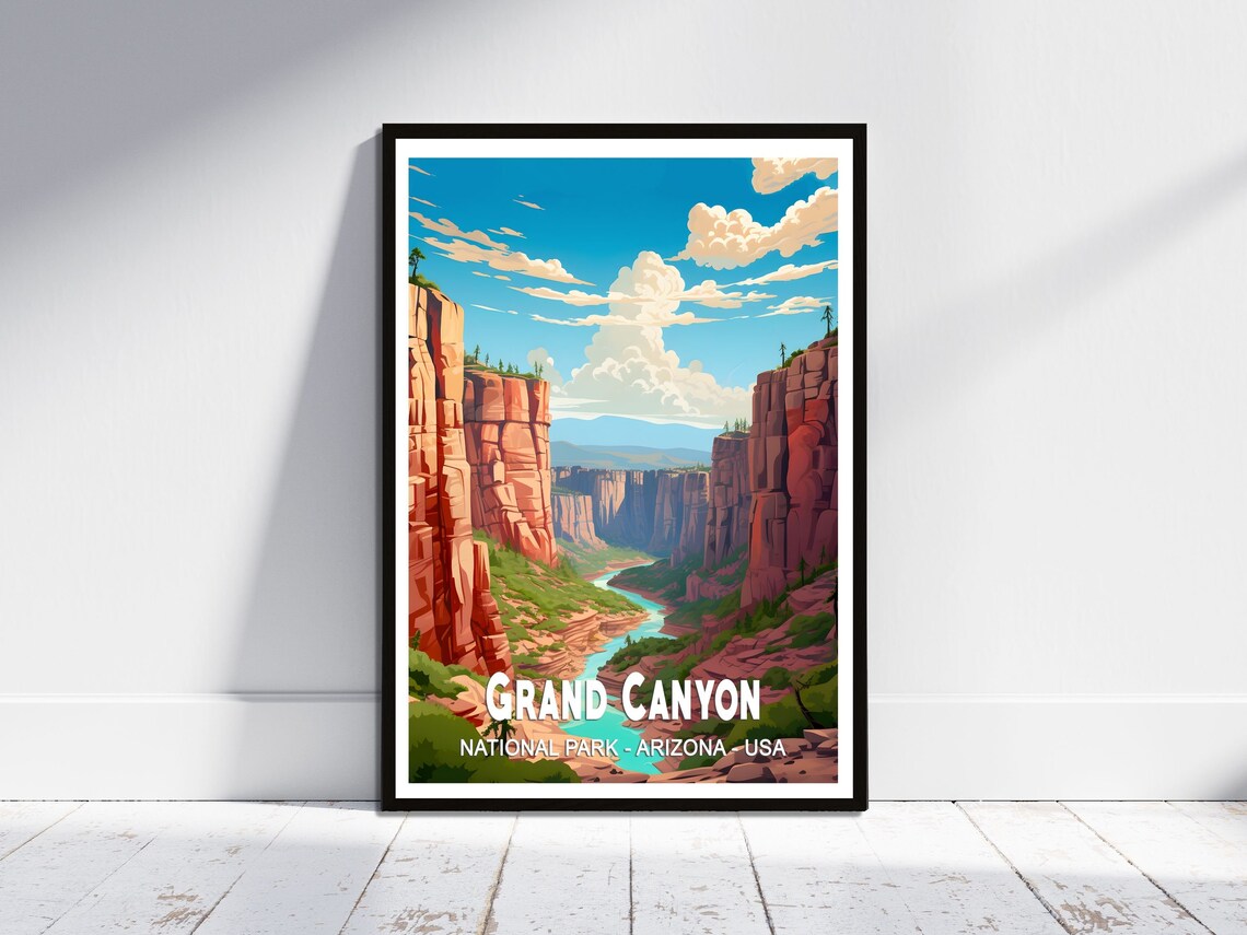 Grand Canyon Arizona USA National Park Gorge River Travel Poster