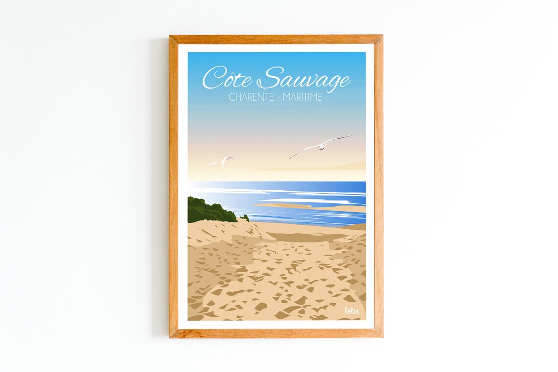 Wild Coast Vintage Travel Poster, Charente Maritime
