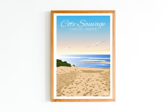 Wild Coast Vintage Travel Poster, Charente Maritime