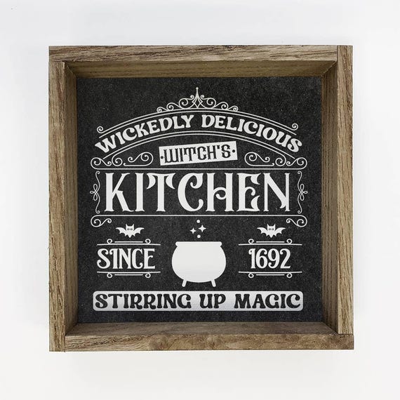 Vintage Halloween Sign Witch Kitchen Wickedly Delicious Decor