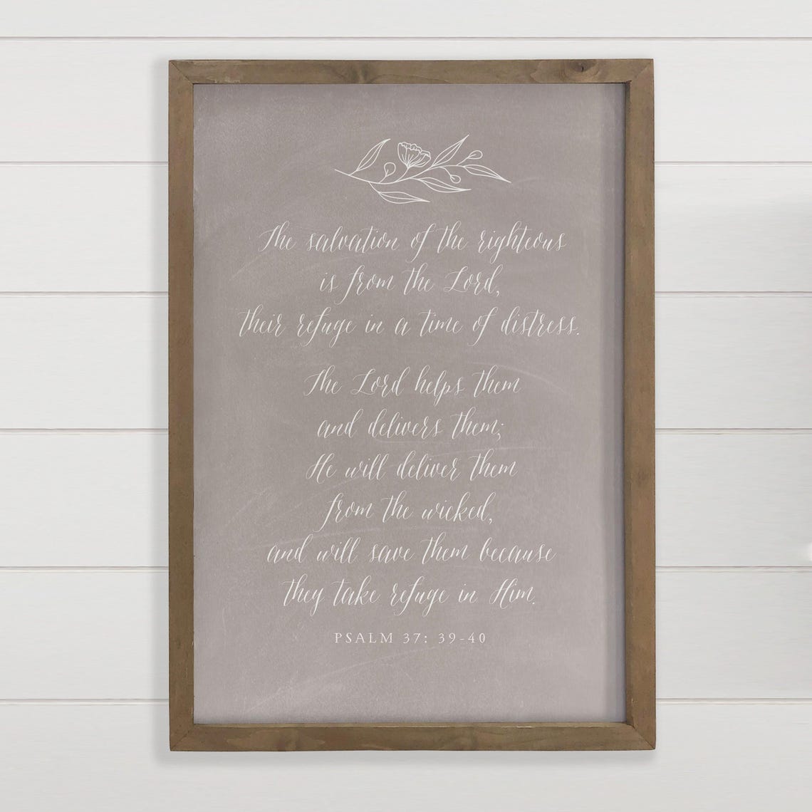 Psalm 37 Scripture Calligraphy Farmhouse Christian Wall Poster