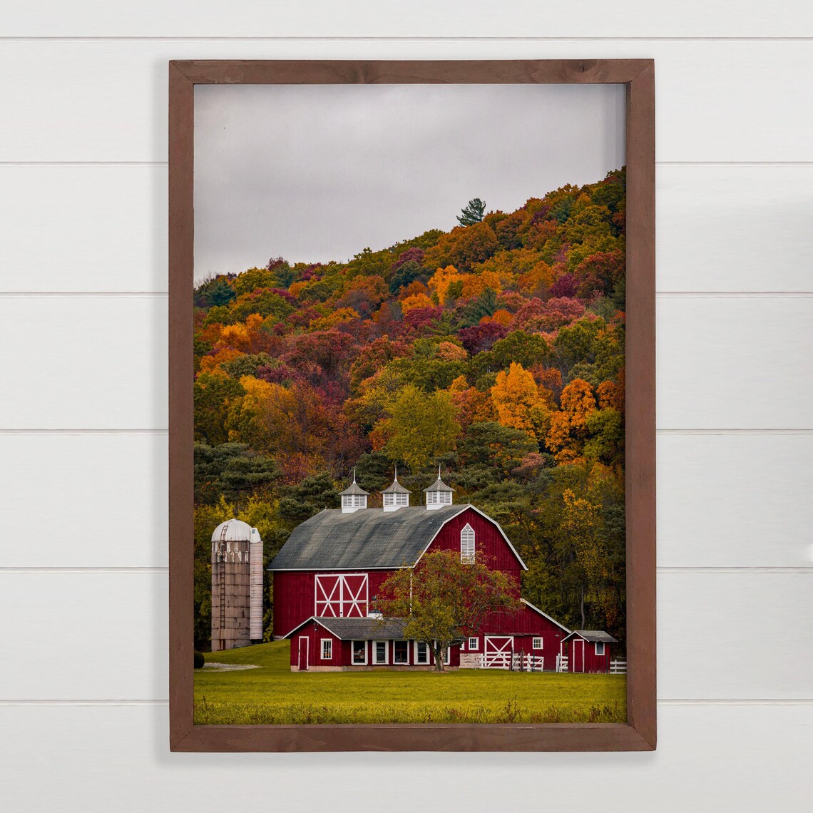 Fall Hillside Barn Landscape Wall Art Print