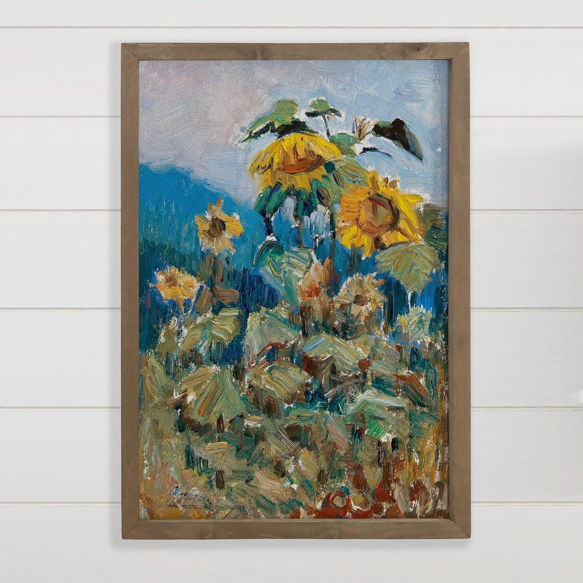 Sunflowers Bloom Impressionist Floral Oil Painting Art Poster