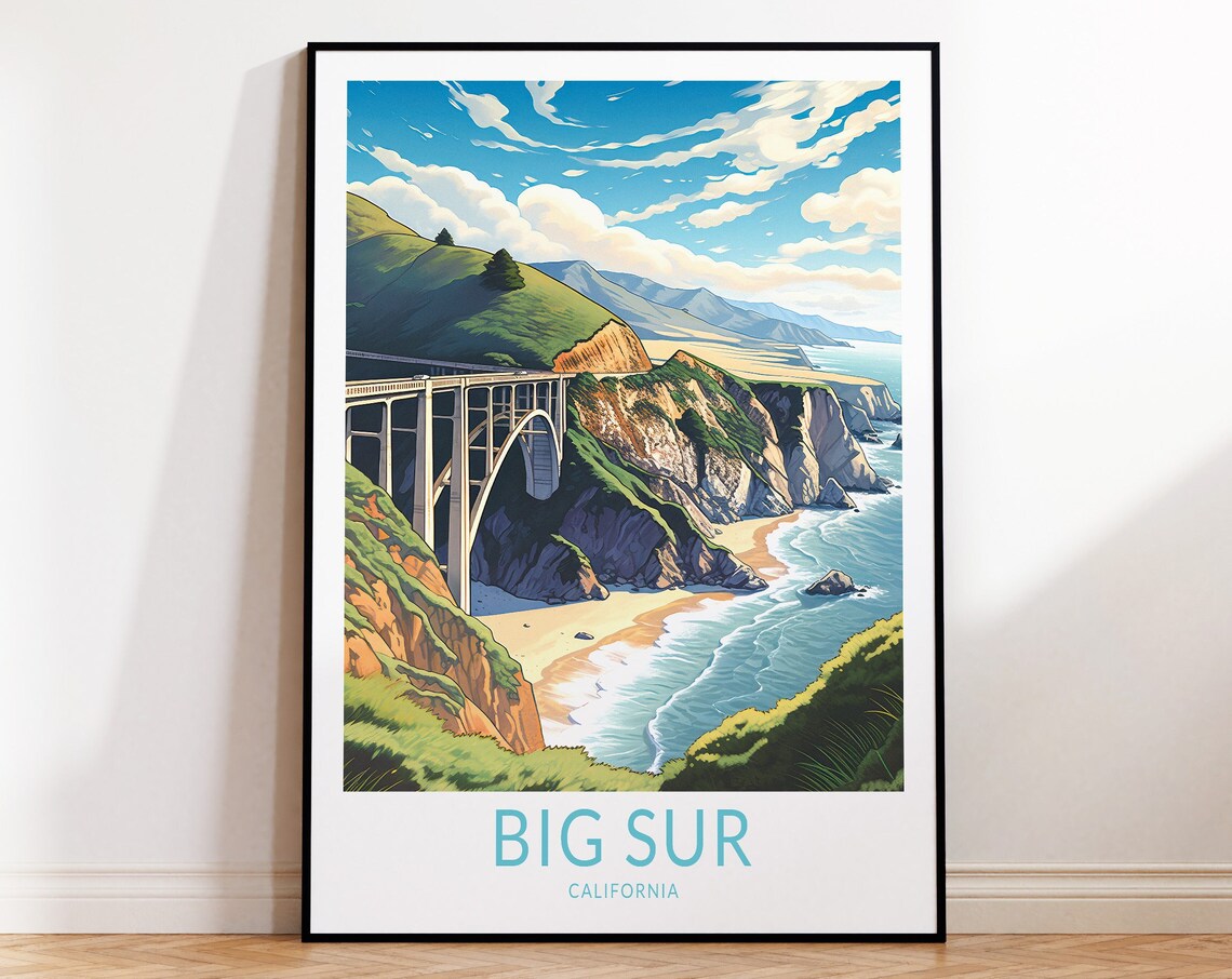 Big Sur Travel Poster, California Travel Art Print - Image 3