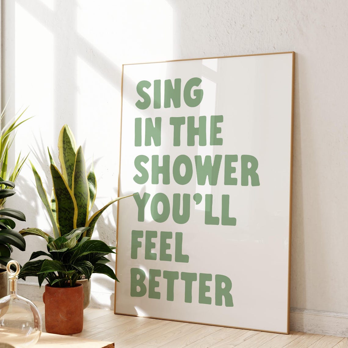 Sage Green Bathroom Wall Art Shower Quote Print This Is For Singing Funny