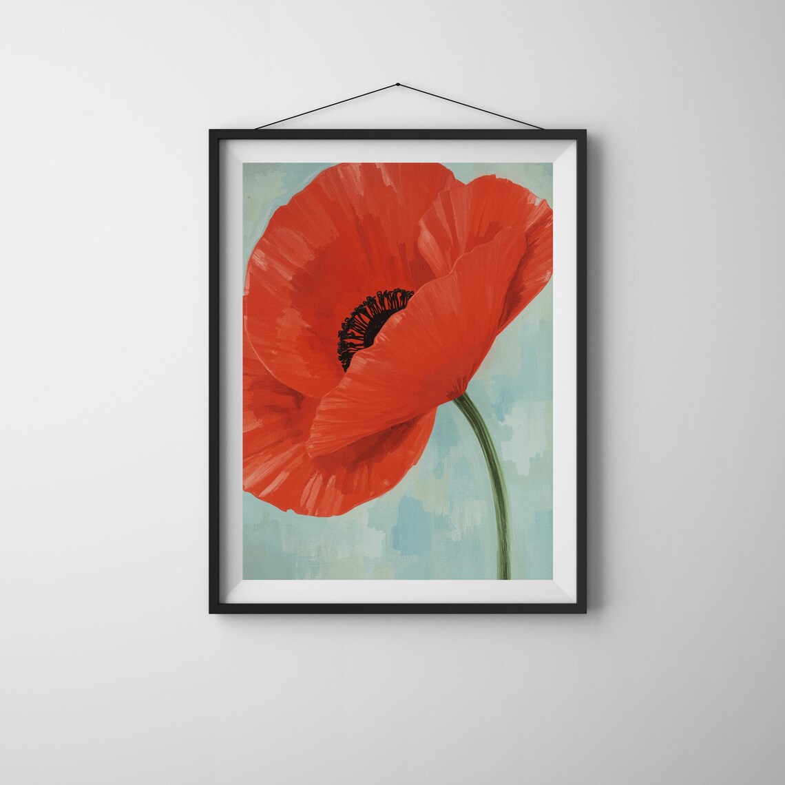 Red Poppy Flower Print Bold Botanical Wall Art