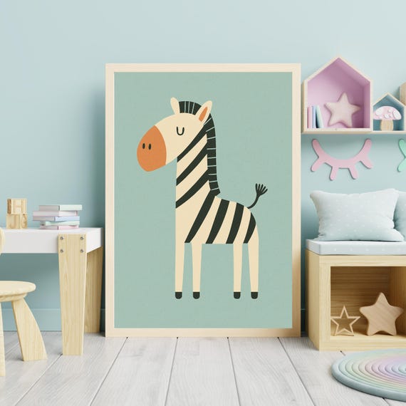 Zebra Nursery Wall Art Safari Animal Print