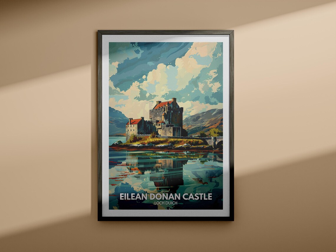 Eilean Donan Castle Loch Duich Highland Loch Vintage Travel Poster - Image 4