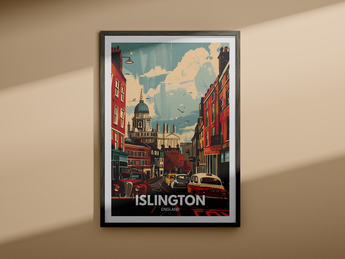 Islington Art Print Islington City Poster Uk Wall Art England Wall Art Decor British Travel Poster United Kingdom Print England City - Image 4