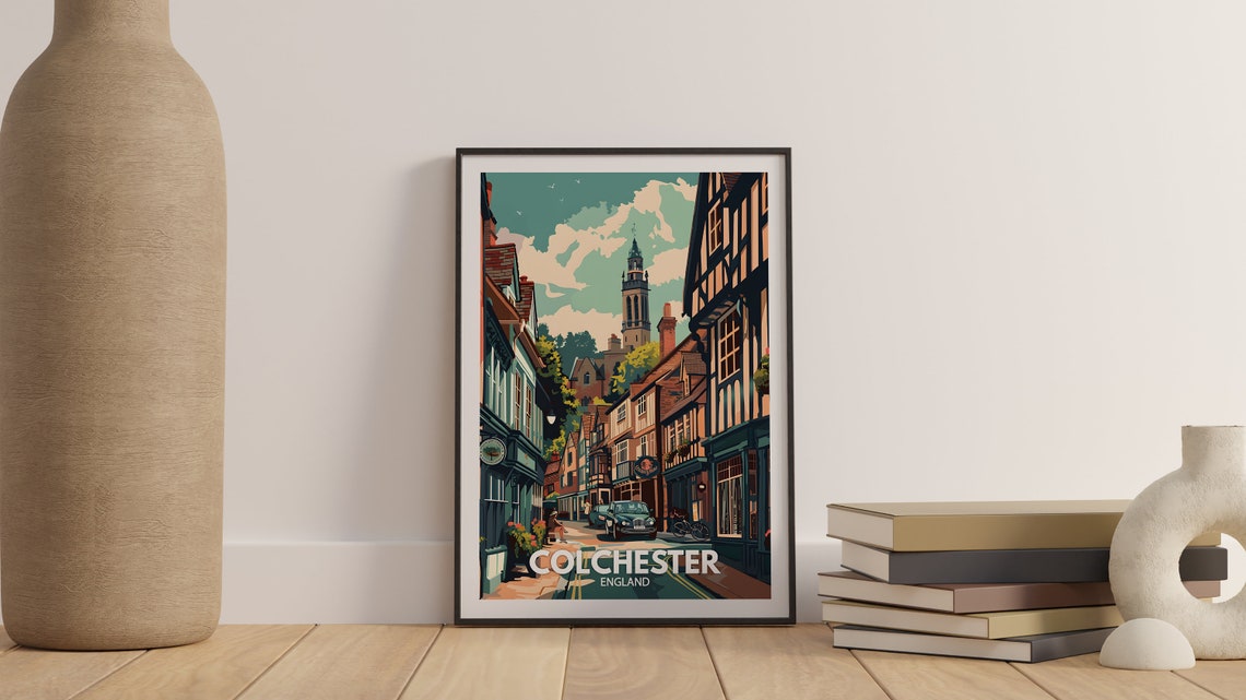 Colchester Art Print Colchester Poster Uk Wall Art England Wall Art Decor British Travel Poster United Kingdom Print England City Art - Image 3