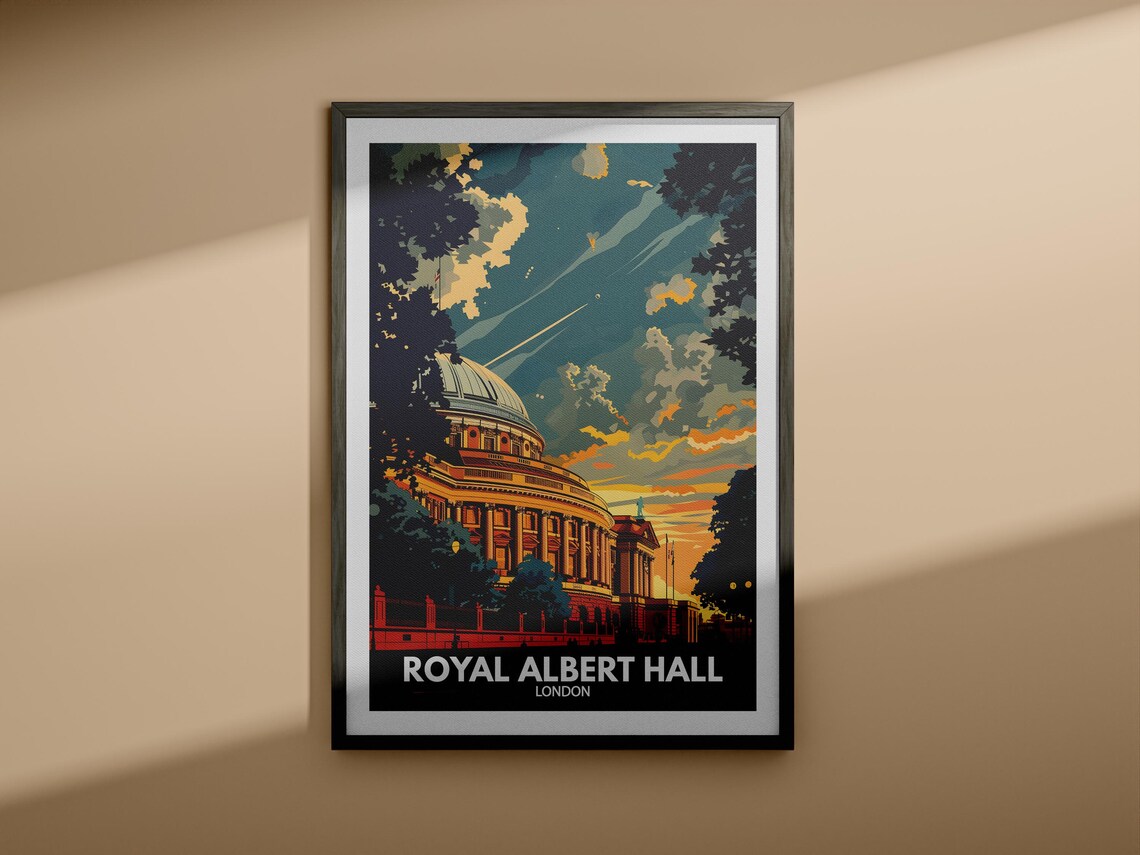 Royal Albert Hall London Iconic Dome Sunset Concert Venue Poster - Image 4