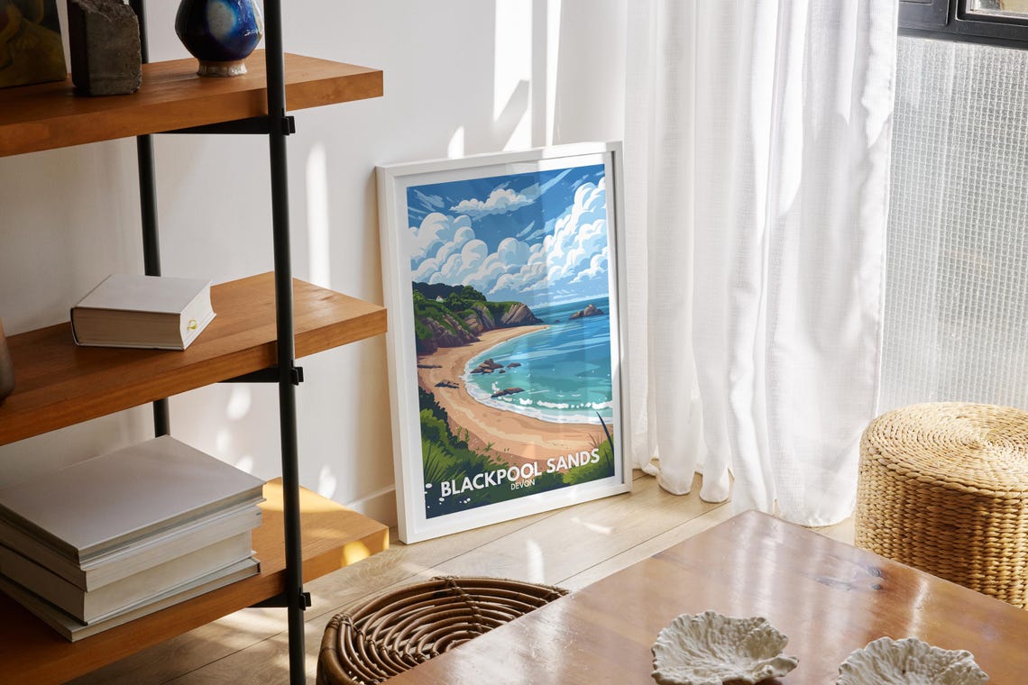 Blackpool Sands Devon Secluded Cove Golden Beach Scenic Poster - Image 2