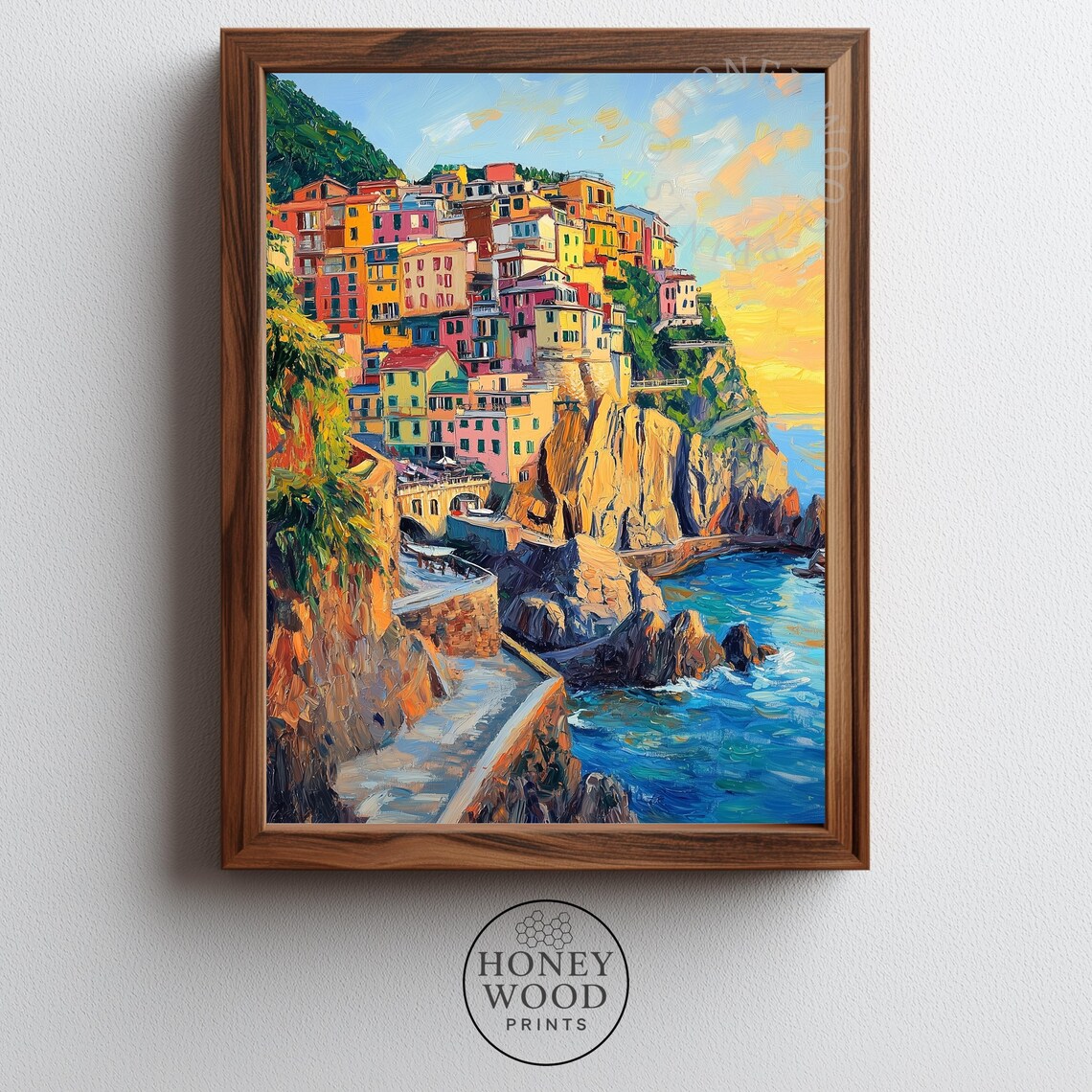 Cinque Terre Colorful Cliffside Village Italy Coastal Poster