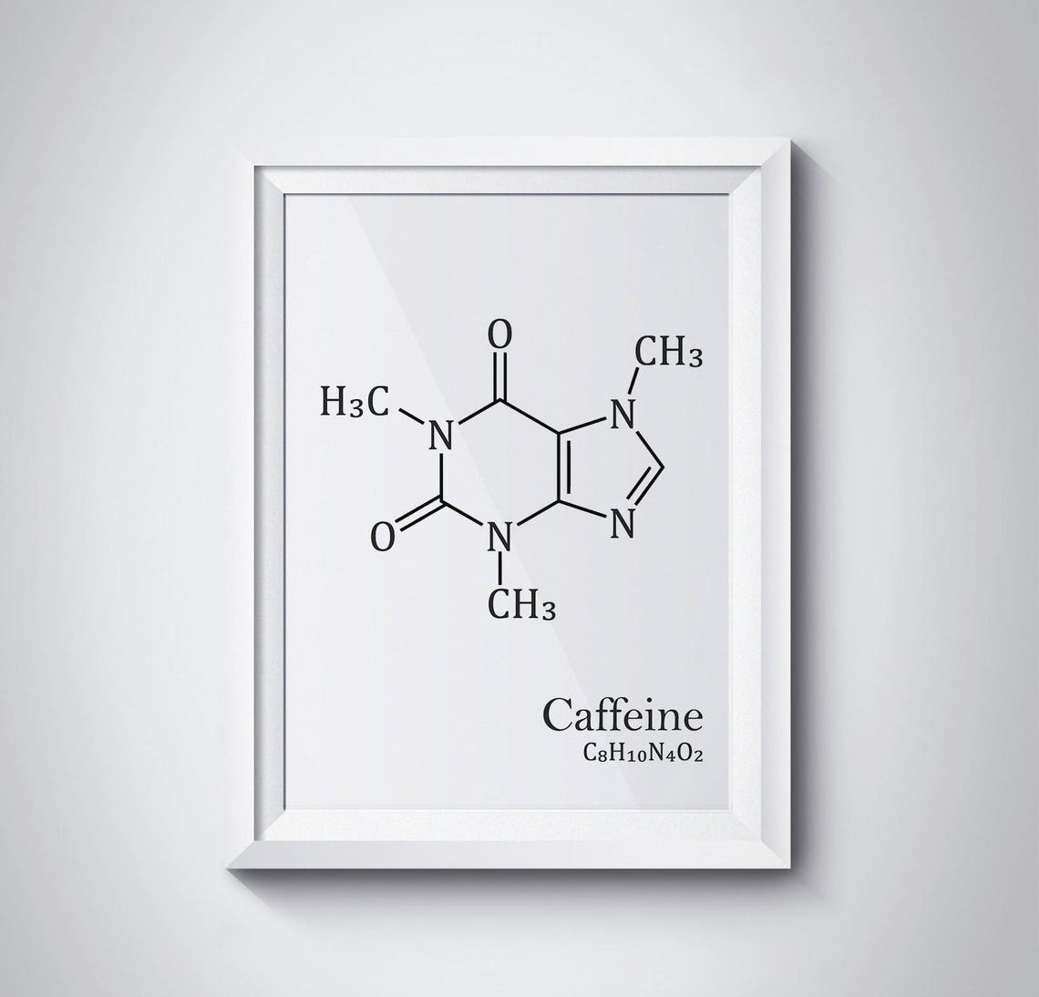 Caffeine Molecule Poster Chemistry Coffee Lover Science Decor Art