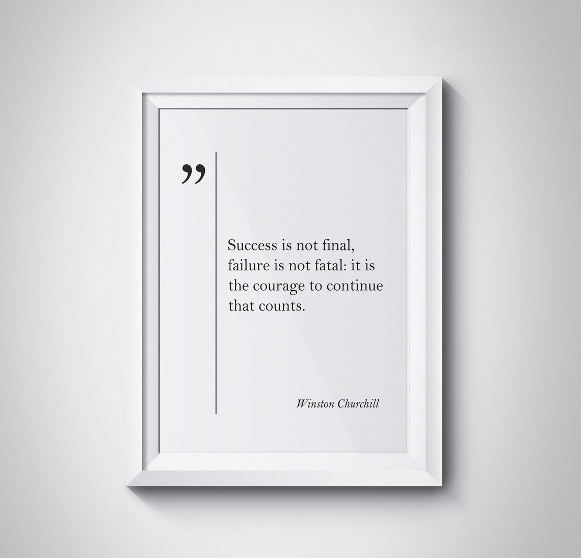 Winston Churchill Success Not Final Courage Quote Print Office Decor