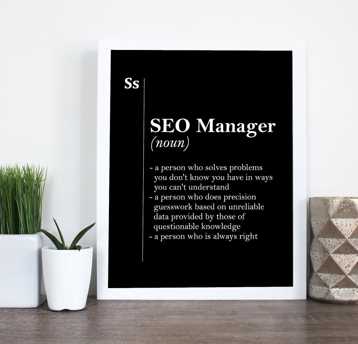SEO Manager Funny Noun Definition Black Dictionary Gift Poster - Image 2