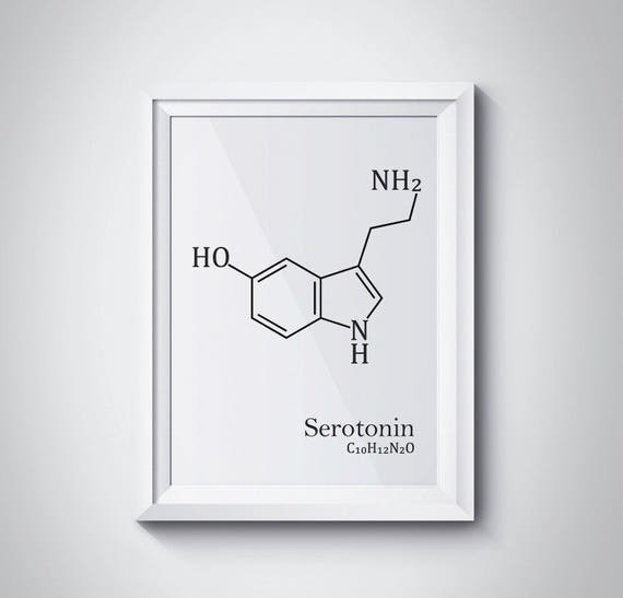 Serotonin Molecule Science Poster Minimalist Print Chemistry Gift Poster Happiness Molecule Minimalist Printsdecor