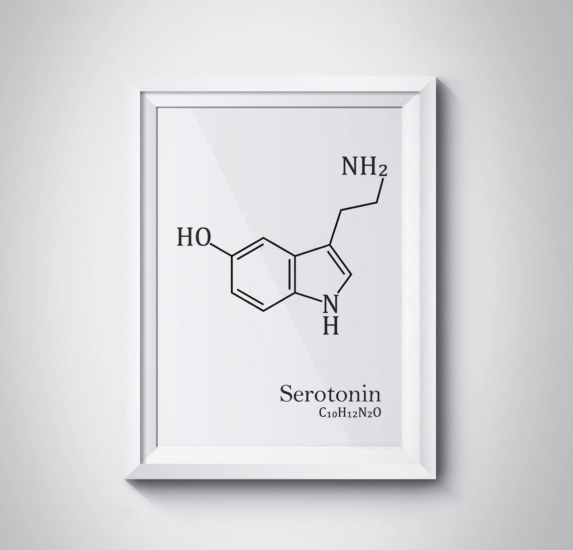 Happiness Serotonin Molecule Structure Chemistry Science Gift Poster