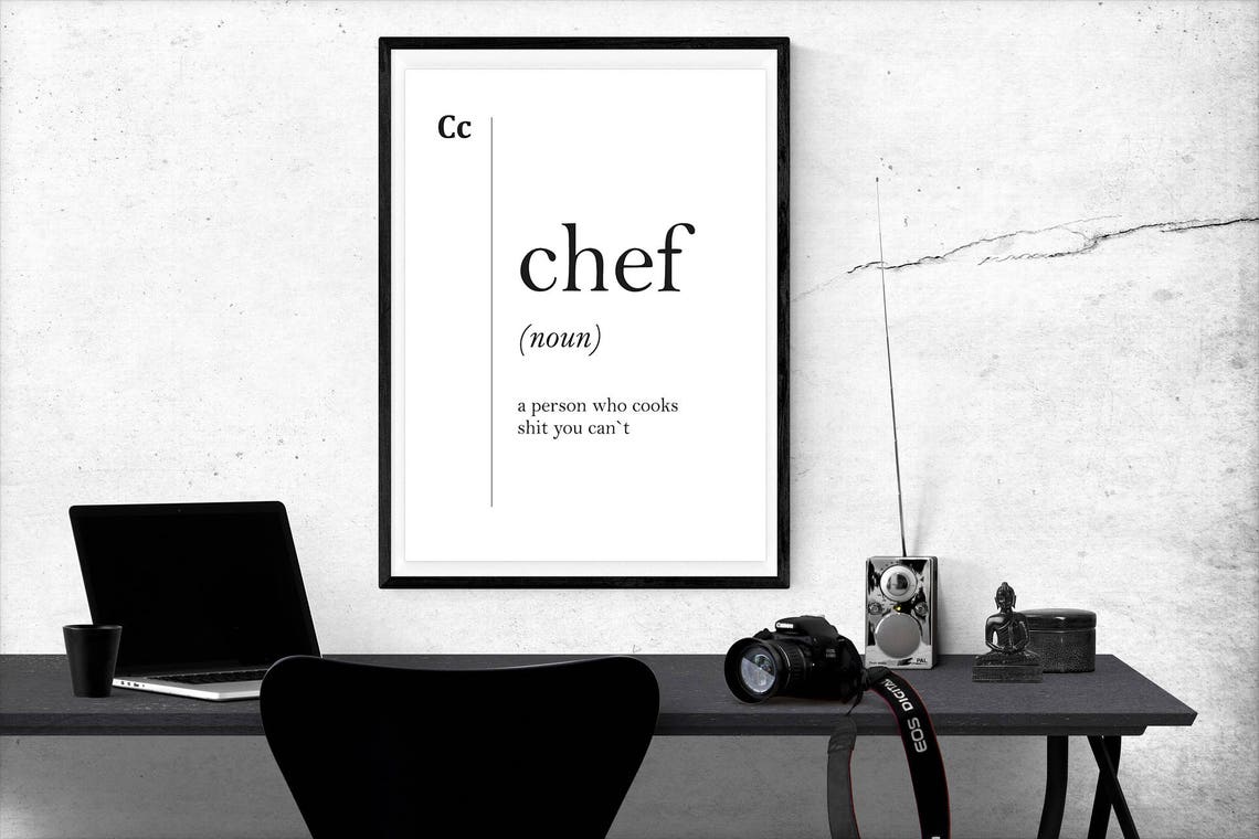 Chef Funny Definition Kitchen Decor Minimalist Dictionary Art Poster - Image 2