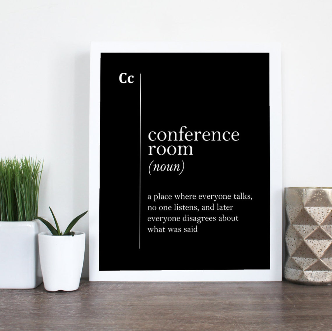 Funny Conference Room Definition Quote Black Typography Wall Art - Image 2