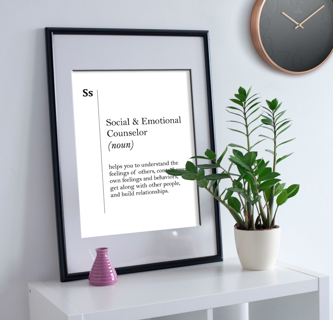 Social Emotional Counselor Noun Definition Appreciation Gift Poster - Image 3
