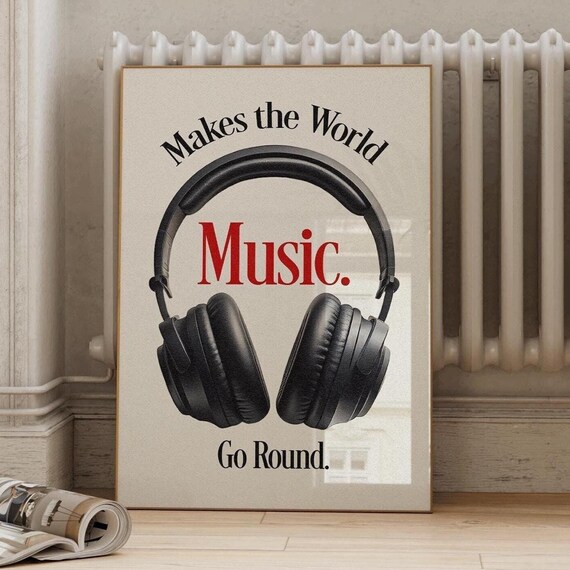 Music Makes The World Go Round, Vintage Poster