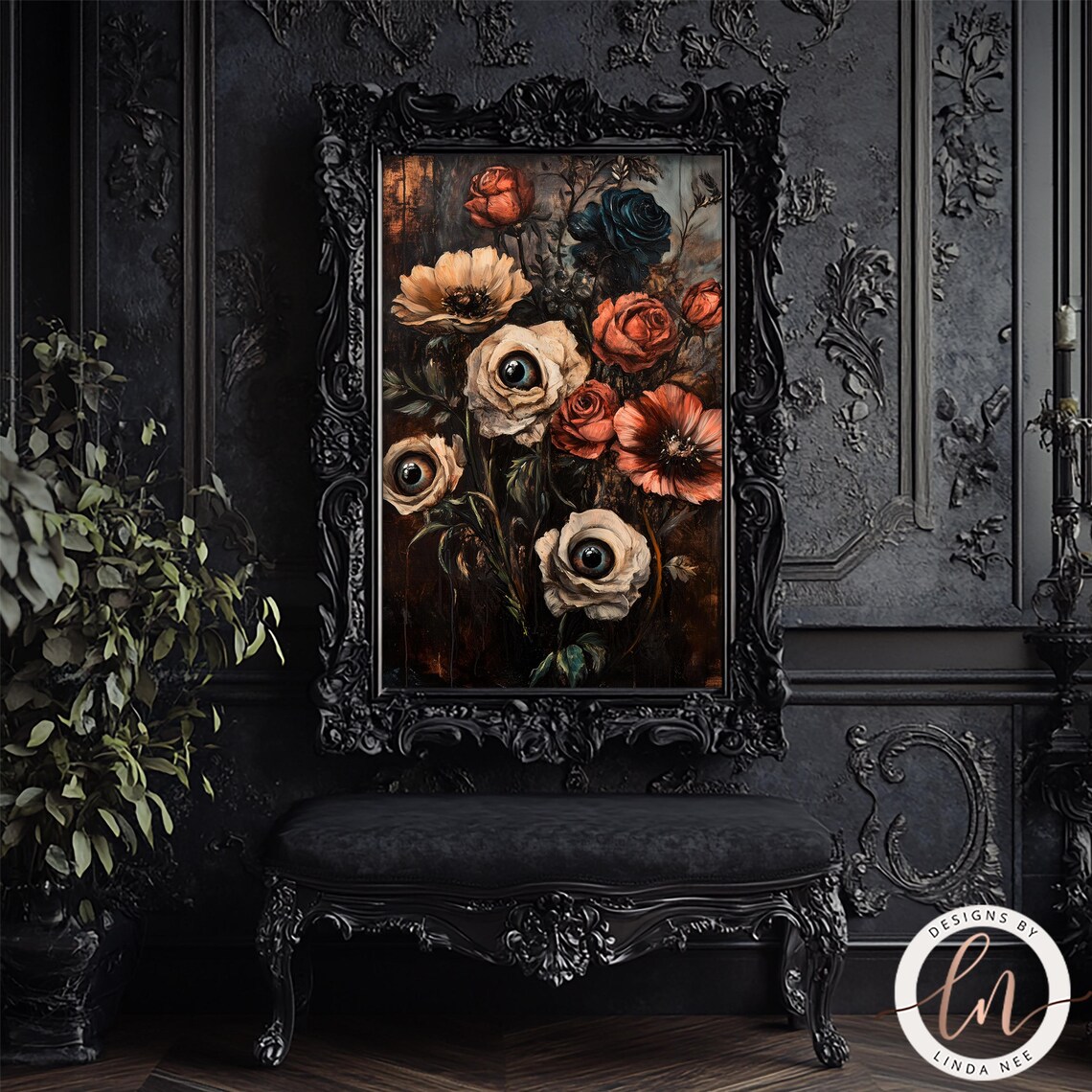 Macabre Botanical Goth Poster, Dark Academia Decor - Image 4