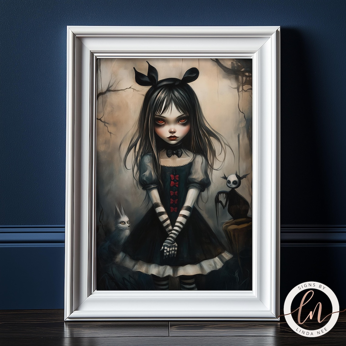 Alice In Wonderland Gothic Art Print, Dark Academia - Image 2